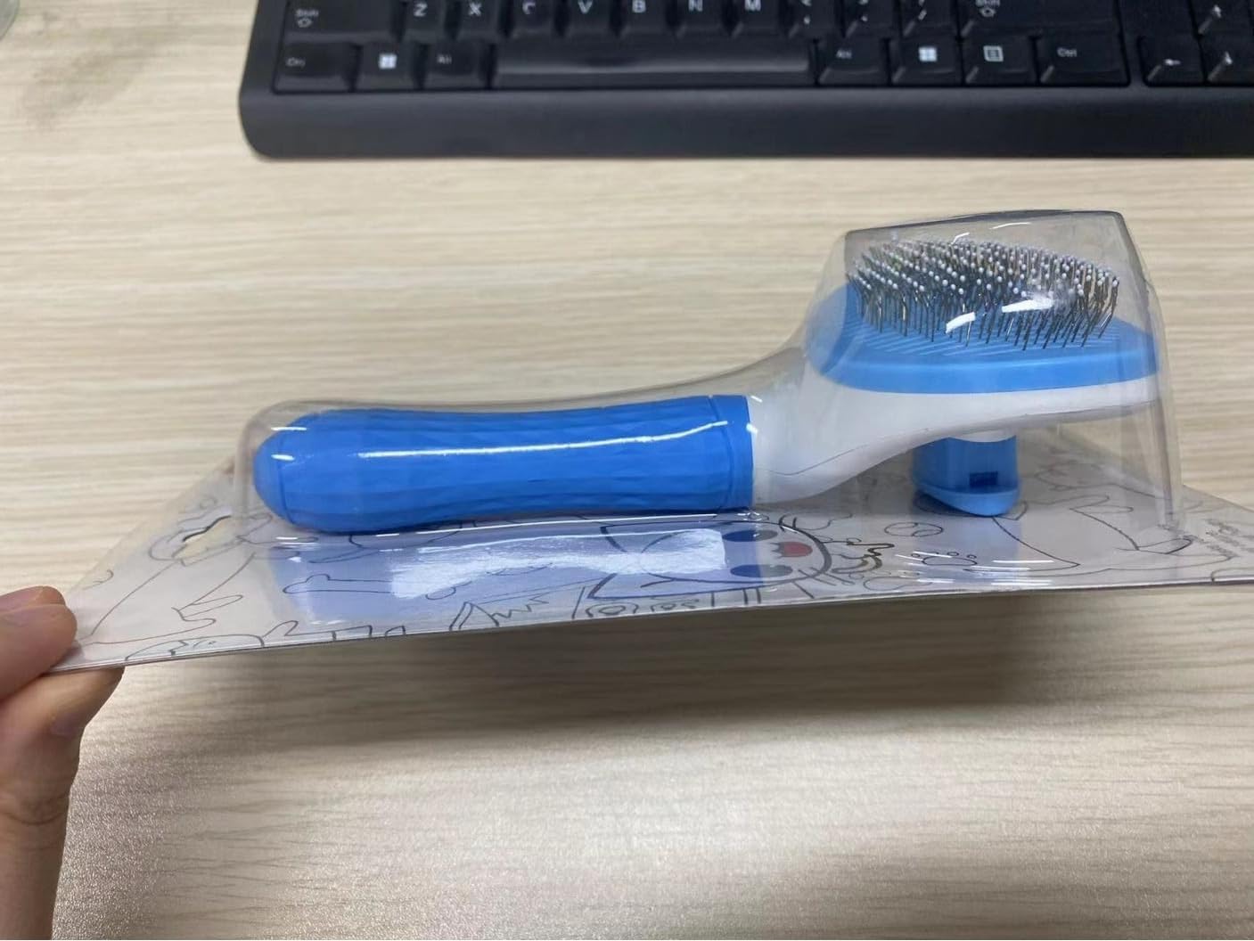 Moseem Cat/Dog Brush, Cat Grooming Brush for Shedding Cat Comb Pet Brush, Cat Hair Brush with Cleaning Button, Cat Brush for Short/Long Haired Cats,Removes Loose Undercoat,Tangled Hair(Blue) - Image 11