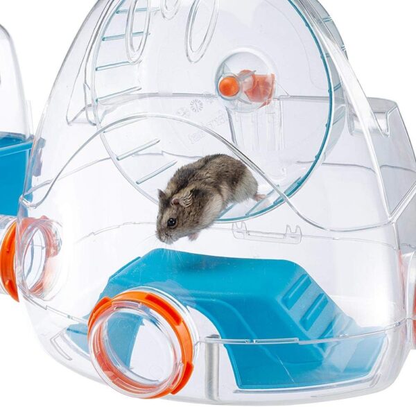 Ferplast COMBI 2 Innovative Hamster Cage - Customizable Habitat with External Exercise Wheel - Interactive Transparent Design - Accessories, Tubes Connect&Play, 79,5x29,5xh26,3cm - Image 5