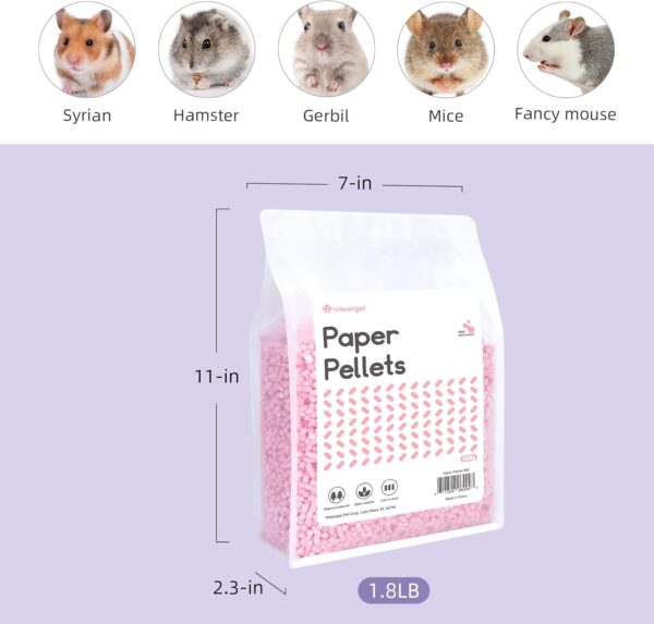 Niteangel Hamster Paper Pellets Bedding for Syrian Dwarf Hamsters Gerbils Mice Mouse Lemming Degus or Other Small-Sized Pets (Pink) - Image 3