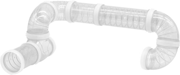 Hamster Tube Set, 8 Pack Transparent Curved Pipe Pet Cage Tunnel Hamster Toy DIY Creative Connection Tunnel External Sports Tube for Mouse Hamster Rat and Other Small Animal - Image 6