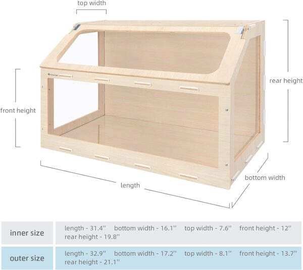 Niteangel Vista Hamster Cage W/Oblique Opening Cage Door - MDF Aspen Small Animal Cage for Syrian Dwarf Hamsters Degus Mice or Other Similar-Sized Pets (Small - 32.9 x 17.2 x 21.1 inches) - Image 2