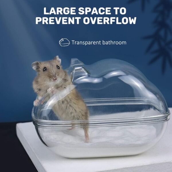 Bebester Hamster Sand Bath Transparent Hamster Bath Scoop Large Set Cage Accessories, Hamster Cagefor Hamsters Mice Lemming Gerbils or Other Small Pets - Image 3