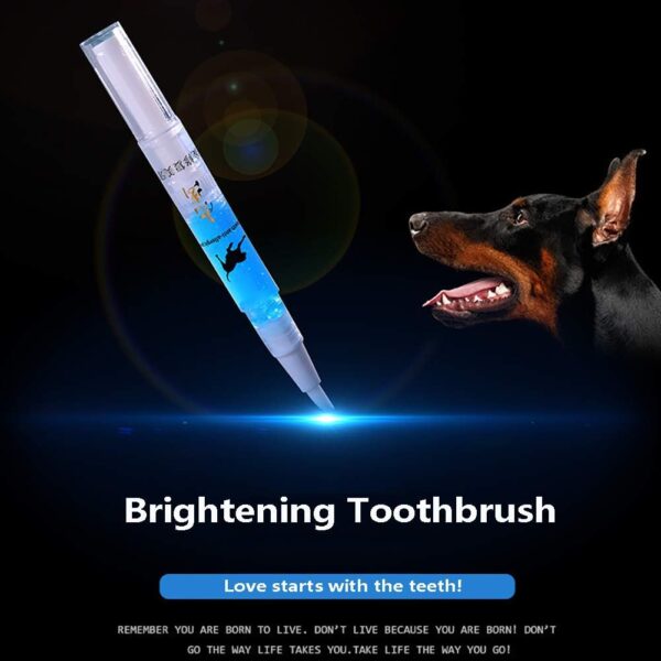 Hmpet Dog Teeth Cleaning Beauty Kit, Pet Teeth Whitening Pen Toothbrush Dental Care Dog Cat Tartar Dental Stone Teeth Cleaning Tools 5Ml Pet Supplies - Image 4