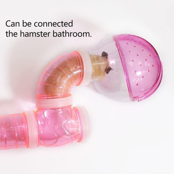 Xiuyer Hamster Tubes, 3 Set DIY Hamster External Connection Tunnel Transparent Adventure External Pipe Kit Creative Tunnel Track Rat Toy Accessories for Small Pet Sports Cage (Pink, Blue, white) - Image 4
