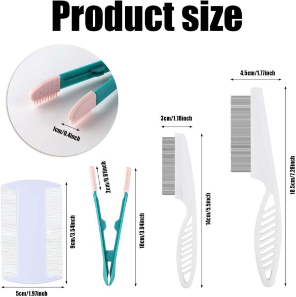 4pcs Pet Grooming Comb Kit, Magic Pet Comb Fine Tooth Pet Comb Multifunctional Flea Comb for Cats and Dogs Pet Hair Comb Tear Stain Removal for Pet Cleaning Shedding Hair & Fur - Image 2