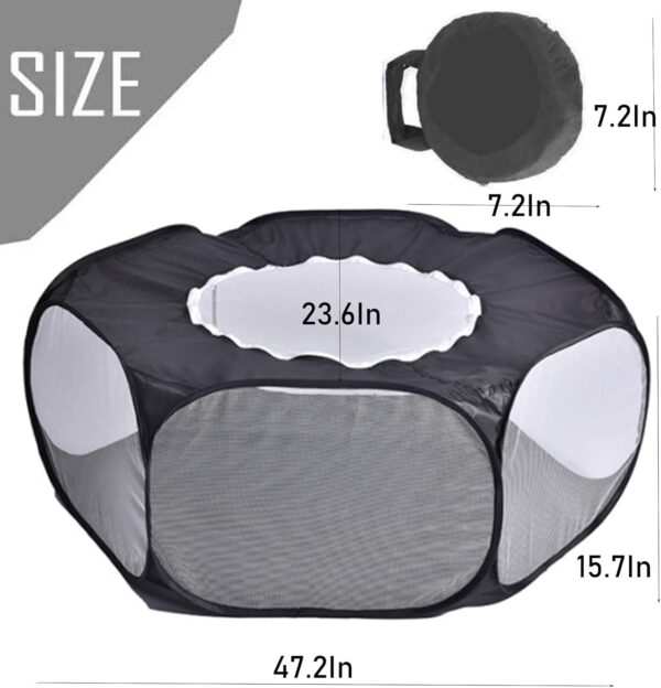 Yoicn Lth Small Animal Playpen Waterproof Rabbits Cage Tent Portable Outdoor Exercise Yard Fence Top Cover Anti Escape with Seesaw grass ball for Puppy Kitten Hamster Chinchillas Guinea Pig 3 PCS - Image 2