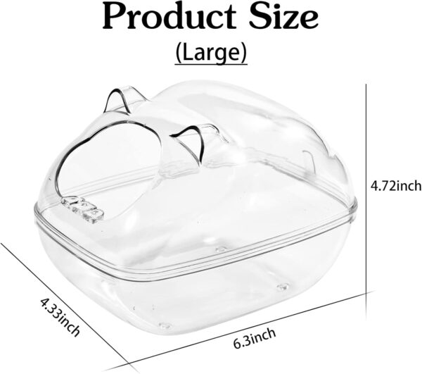 Hamster Sand Bath Container Small Pet Bathtub Sauna Toilet Washroom Box with Shovel Small Animal Bathroom for Syrian Gerbil Dwarf Guinea Pig Rat Mice (Large) - Image 2