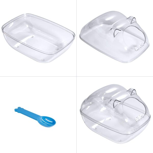 Bebester Hamster Sand Bath Transparent Hamster Bath Scoop Large Set Cage Accessories, Hamster Cagefor Hamsters Mice Lemming Gerbils or Other Small Pets - Image 8