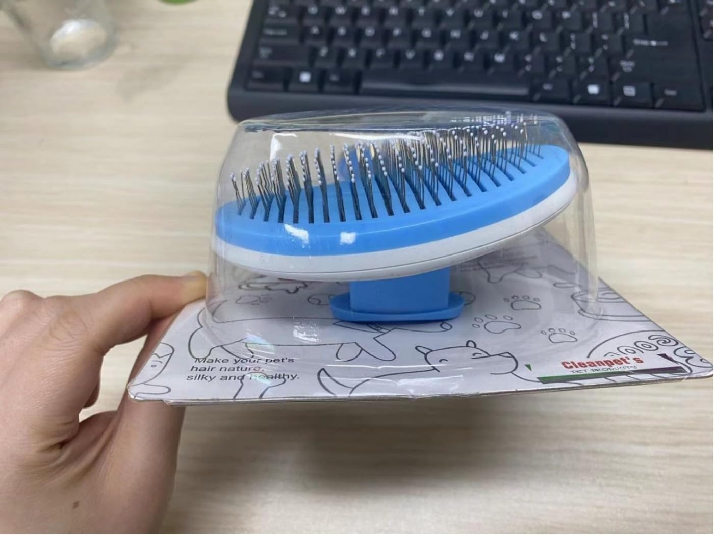Moseem Cat/Dog Brush, Cat Grooming Brush for Shedding Cat Comb Pet Brush, Cat Hair Brush with Cleaning Button, Cat Brush for Short/Long Haired Cats,Removes Loose Undercoat,Tangled Hair(Blue) - Image 12