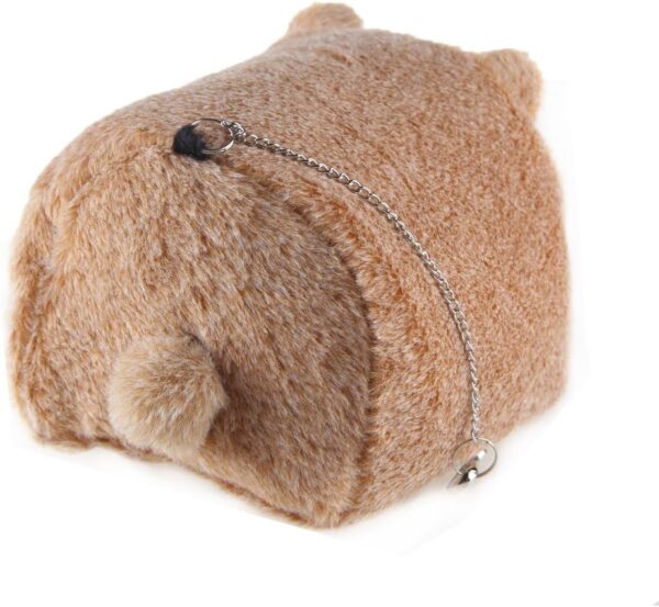 emours Rats Hamster Winter Warm Fleece Hanging Cage Hammock House Cute Bear Desige with Bed Mat, for Small Furry Animals (brown) - Image 7
