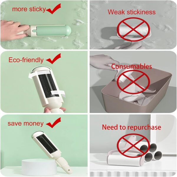 Oursouion Pet Hair Remover,Reusable Hair Remover Brush for Dogs, Cats and More – Easy to Cleaning, Eco-Friendly Pet Fur Remover for Carpets, Furniture, Bedding, Clothes and Sofa Red - Image 4