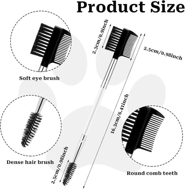 2 Pcs Dog Tear Comb Tear Stain Remover Comb Double-Head Dog Eye Brush Dog Eye Cleaning Comb Dog Eye Comb Brush Pets Grooming Comb Double-Sided for Dogs Cats (White) - Image 2