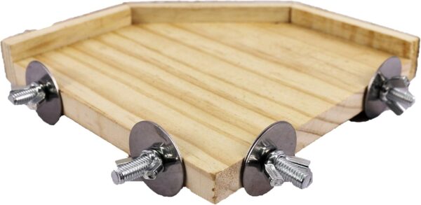 Pet Ting Natural Wood Corner Shelf Platform Shelf for Hamster Mice Etc Cage 17cm - Image 2