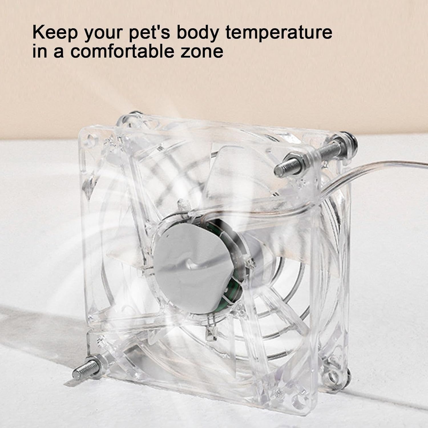 Bexdug Hamster Cooling Fan - 7-bladed Turbofan Acrylic Guinea Cage Cooling Fan,Acrylic Cage Fan, Comfort For Guinea, Hamster, And More - Image 4