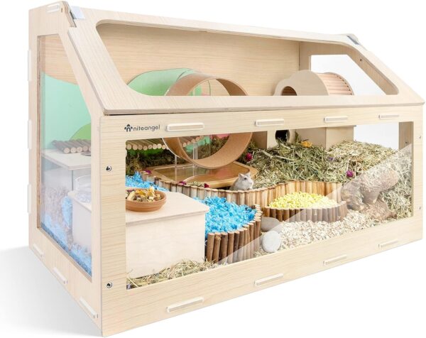 Niteangel Vista Hamster Cage W/Oblique Opening Cage Door - MDF Aspen Small Animal Cage for Syrian Dwarf Hamsters Degus Mice or Other Similar-Sized Pets (Small - 32.9 x 17.2 x 21.1 inches) - Image 3