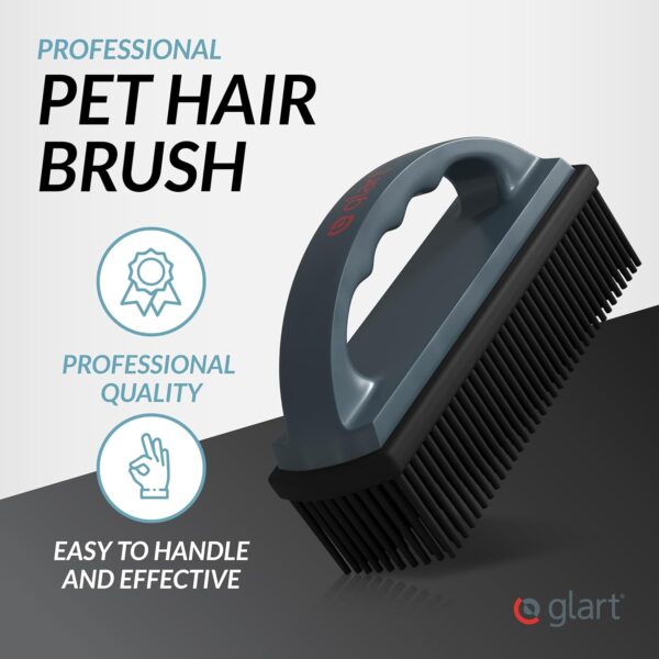 Glart 45THB Premium Dog Brush Pet Hair Brush, removes pet hair and dirt from all car seats, upholstery, carpets, anthracite/black - Image 2