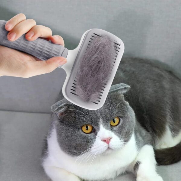 Dog Brush-Dog Brush Cat Brush Grooming Comb,Pet Grooming Tool with Cleaning,Easy to Remove Loose Undercoat, Pet Massaging Tool Suitable for Pets with Long or Short Hair(Grey) - Image 7