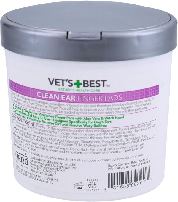 AB Tools 50PK Dog Pet Ear Cleaning Finger Pads Wipes Removes Wax Dog Hygiene - Image 2
