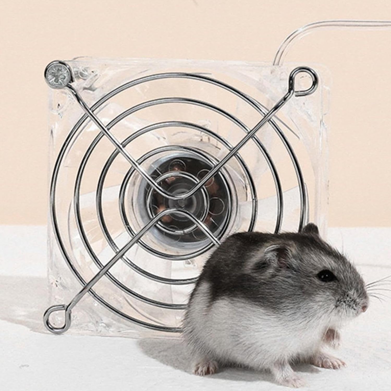 Bexdug Hamster Cooling Fan - 7-bladed Turbofan Acrylic Guinea Cage Cooling Fan,Acrylic Cage Fan, Comfort For Guinea, Hamster, And More - Image 3