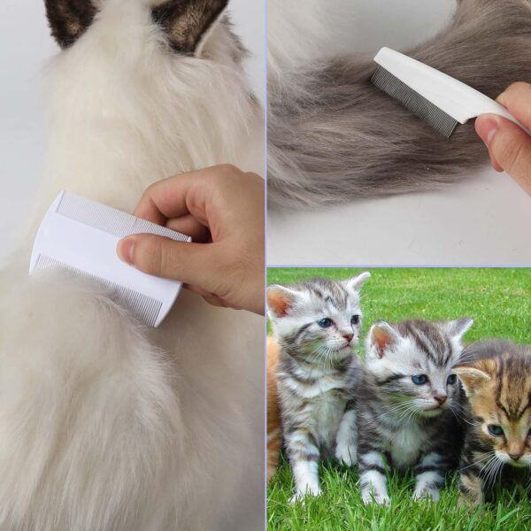4pcs Pet Grooming Comb Kit, Magic Pet Comb Fine Tooth Pet Comb Multifunctional Flea Comb for Cats and Dogs Pet Hair Comb Tear Stain Removal for Pet Cleaning Shedding Hair & Fur - Image 6