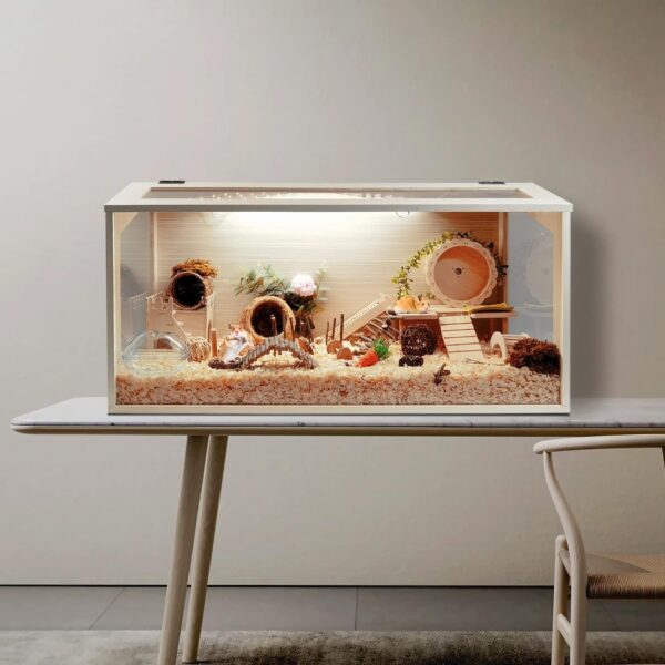 Prolee Hamster Cage Wooden 32 Inch Mice and Rat Habitat Openable Top with Acrylic Sheets Solid Built - Image 6