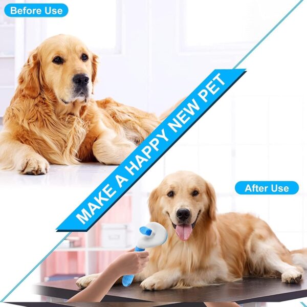 Leash Dog Brush, Self Cleaning Slicker Brush for Dogs, Cat, Pet Grooming Brush with Cleaning Button for Cats Dogs Quick Cleaning Tools Cat Dog Shedding Brush (Blue) - Image 6
