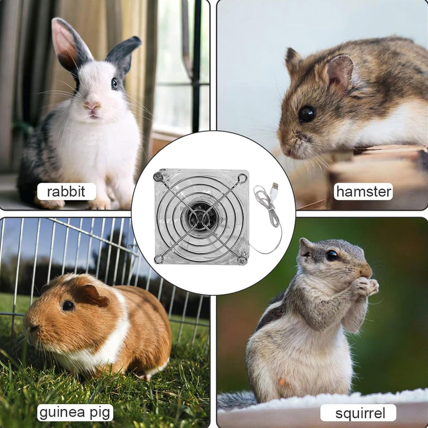 Bexdug Hamster Cooling Fan - 7-bladed Turbofan Acrylic Guinea Cage Cooling Fan,Acrylic Cage Fan, Comfort For Guinea, Hamster, And More - Image 9