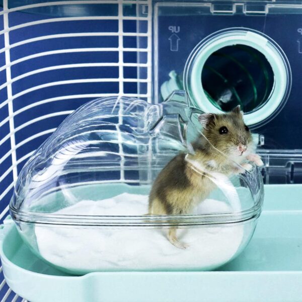 Hamster Sand Bath Container Small Pet Bathtub Sauna Toilet Washroom Box with Shovel Small Animal Bathroom for Syrian Gerbil Dwarf Guinea Pig Rat Mice (Large) - Image 5