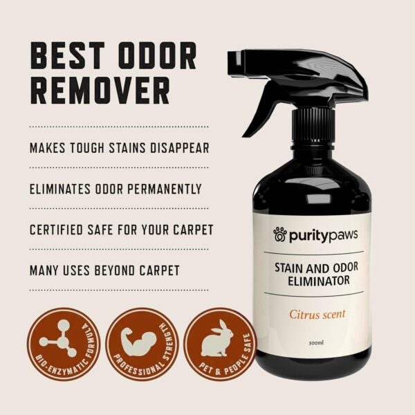 Premium Pet Stain and Odour Remover - Enzyme Cleaner for Pets | Carpet Stain Removal | Freshener | Urine Neutraliser | Odour Eliminator. - Image 2