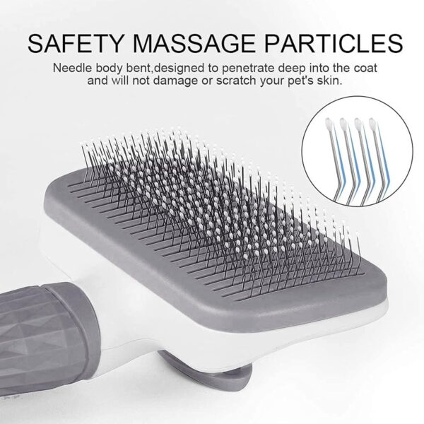 Dog Brush-Dog Brush Cat Brush Grooming Comb,Pet Grooming Tool with Cleaning,Easy to Remove Loose Undercoat, Pet Massaging Tool Suitable for Pets with Long or Short Hair(Grey) - Image 5