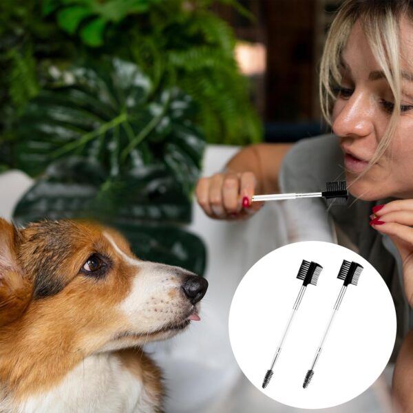 2 Pcs Dog Tear Comb Tear Stain Remover Comb Double-Head Dog Eye Brush Dog Eye Cleaning Comb Dog Eye Comb Brush Pets Grooming Comb Double-Sided for Dogs Cats (White) - Image 4