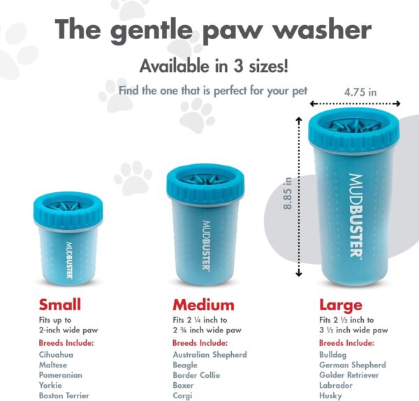 Dexas MudBuster Portable Dog Paw Cleaner, Blue Large Paw Cleaner for Dogs, Premium Quality Pet Supplies and Dog Accessories - Image 3