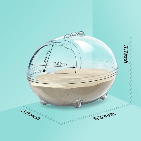 LazySusan Hamster Bathroom,Hamster Bathtub Box,dust Bath for Hamster,Hamster Sand Bath Container,Hamster Bath,Hamster Bathing Bowl,Transparent beds,Bathtub Toilet for cage Accessories (S 5.3*3.8*3.3") - Image 6