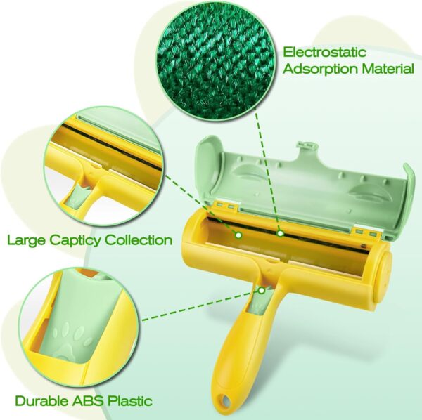 Pleasantsong Pet Hair Remover, Reusable Lint Rollers, Easy Cleaning Dog Cat Hair Remover, Pet Hair Remover Roller For Pet Fur, Clothes, Carpet, Sofa - Image 5