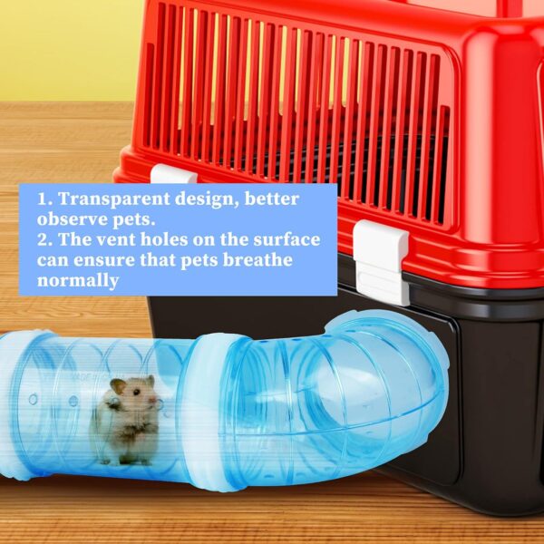 TOOSII 4PCS Hamster Tubes, DIY Hamster Toys Hamster Cage & Accessories Mouse Plastic Tube Toy for DIY Mouse Hamster Fun Small Animals Cage(Blue) - Image 6