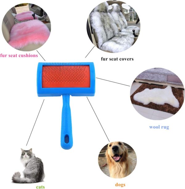 Sisha-A Sheepskin Fur Seat Cover Cleaning Brush, Wool Rug Brush, Pet Fur Brush - Image 6