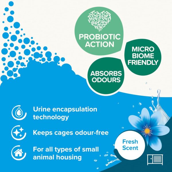 Beaphar | Cage Fresh Granules | For Animal Cages & Hutches | Absorbs Odours | Keeps Cages Fresher for Longer | Uses Probiotics to Trap and Destroy Smells | Fresh Scent | 600g - Image 4
