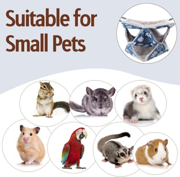 Svalor Pet Cage Hammock, 3-Layer Rat Hammock, Soft and Fluffy Hamster Hanging Bed, Warm Plush Ferret Hammock, Guinea Pig Hammock for Ferrets Chinchillas Squirrel Sugar Glider to Rest and Play - Image 7