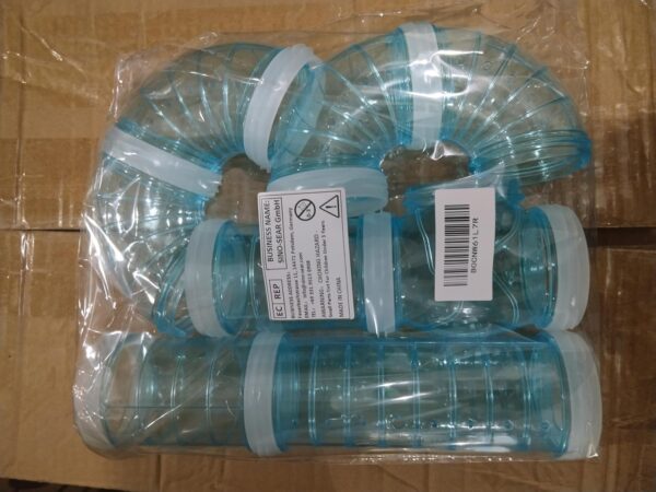 TOOSII 4PCS Hamster Tubes, DIY Hamster Toys Hamster Cage & Accessories Mouse Plastic Tube Toy for DIY Mouse Hamster Fun Small Animals Cage(Blue) - Image 8