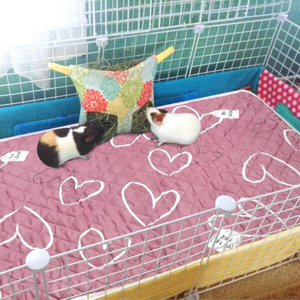 2 Pack Guinea Pig Cage Liner with Cleaning Tool Set Guinea Pig Bedding Reusable Fast Absorbent Waterproof Puppy Pee Pads Washable Air Dried Pee Mat for Small Animals Pet Cat Hamster Rabbit Bedding - Image 9