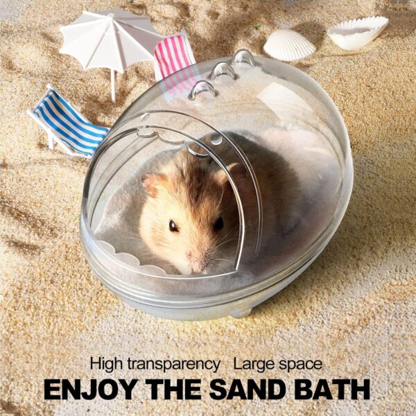 LazySusan Hamster Bathroom,Hamster Bathtub Box,dust Bath for Hamster,Hamster Sand Bath Container,Hamster Bath,Hamster Bathing Bowl,Transparent beds,Bathtub Toilet for cage Accessories (S 5.3*3.8*3.3") - Image 2