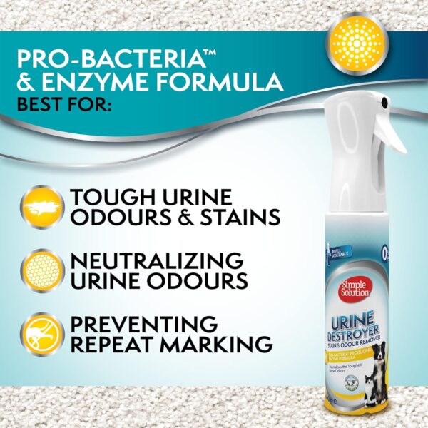 Simple Solution New Spray Technology Refill Urine Destroyer, Pet Stain and Odour Remover with Pro-bacteria Cleaning Power - 400ml - Image 6