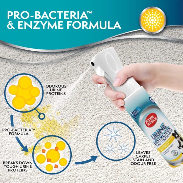 Simple Solution New Spray Technology Refill Urine Destroyer, Pet Stain and Odour Remover with Pro-bacteria Cleaning Power - 400ml - Image 7