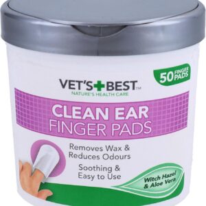 AB Tools 50PK Dog Pet Ear Cleaning Finger Pads Wipes Removes Wax Dog Hygiene