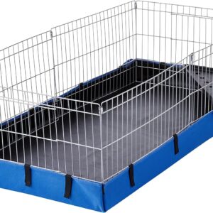 Amazon Basics Canvas Bottom Hamster/Rat/Guinea Pig Cage for Indoor, Comfortable, Blue, 118 cm L x 35 cm W x 60 cm H