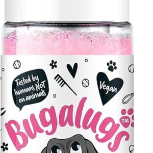 BUGALUGS Dog Paw Cleaner No Rinse Foam Cat & Dog shampoo with Silicone Brush Head, waterless grooming products. Travel friendly paw cleaner for dogs defeat muddy paws on the go (Baby Fresh)