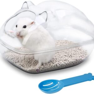 Bebester Hamster Sand Bath Transparent Hamster Bath Scoop Large Set Cage Accessories, Hamster Cagefor Hamsters Mice Lemming Gerbils or Other Small Pets