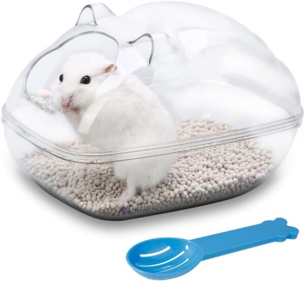 Bebester Hamster Sand Bath Transparent Hamster Bath Scoop Large Set Cage Accessories, Hamster Cagefor Hamsters Mice Lemming Gerbils or Other Small Pets