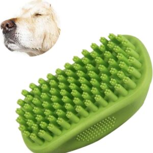 CHBAIY Dog Bath Brush for Grooming Deshedding Washing Massaging Scrubber Dogs & Cat Brush, Short/Long Hair Rubber Dog Brush Cleaning Grooming Pet Brush Green