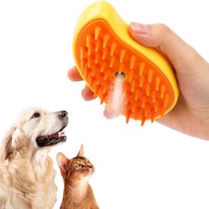 Cat Brush with Spray,Cat Brush with Water Tank,Electric Cat Deshedding Brush,Cat Brush for Short Haired Cats,Pet Hair Removal Comb with Water Tank,Suitable for Cleaning Pet Hair (yellow)